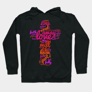 1 Corinthians 13 wordcloud Cross Hoodie